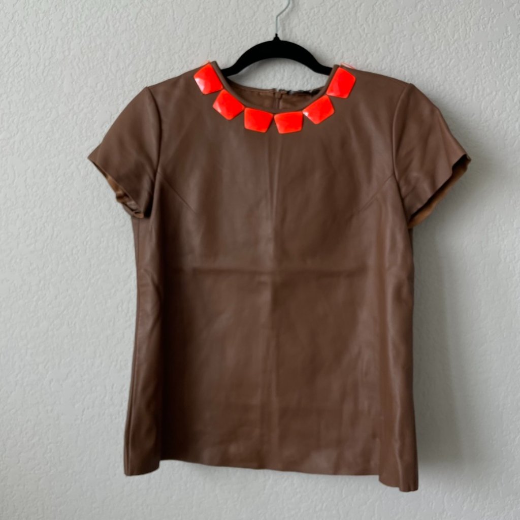 Leather Top With Beading